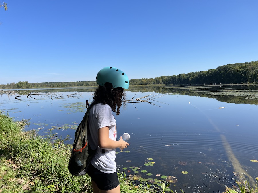 Water quality study at Spring Valley Lake near Waynesville, Ohio | Photo courtesy McKinney Middle School