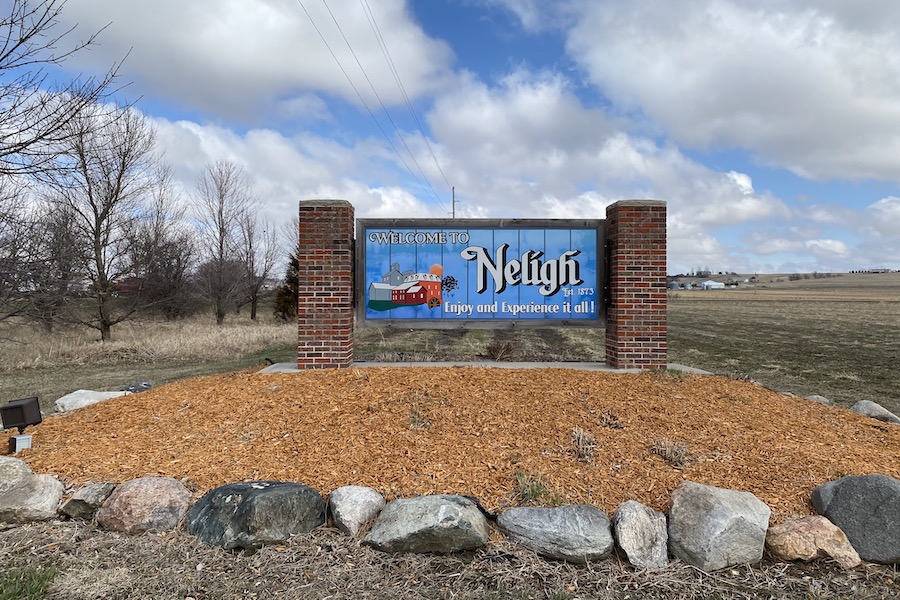 Welcome to Neligh sign | Courtesy Antelope County Museum, Neligh, NE