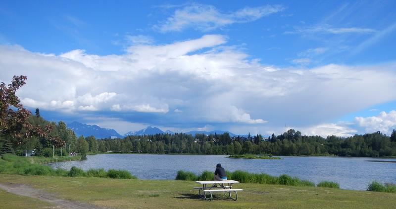 Westchester Lagoon on the west end of the Lanie Fleischer Chester Creek Trail | Photo by TrailLink user Noel Keller