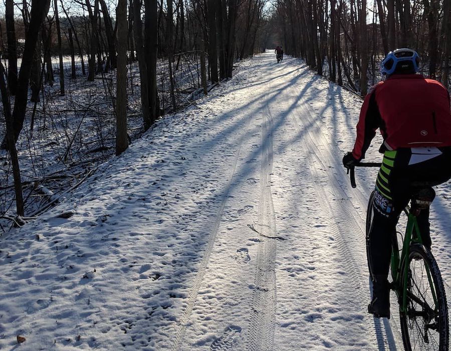 Winter use of Michigan's Kal-Haven Trail | Photo courtesy Discover Kalamazoo