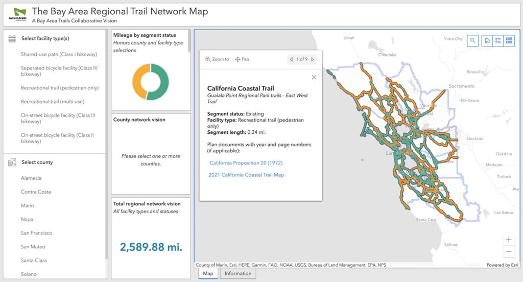 Bay Area Regional Trail Network Map by RTC