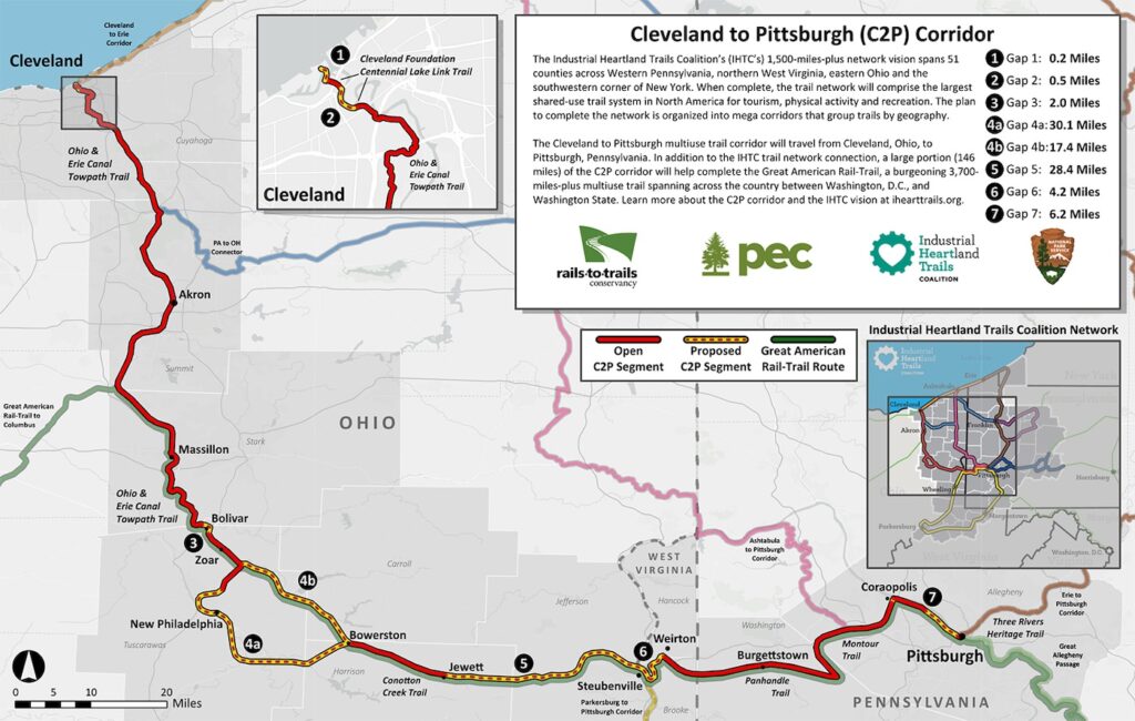 Cleveland to Pittsburgh (C2P) corridor map