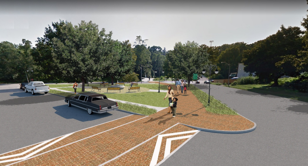Concept rendering depicts the future trail network Cahil Recreation Center, one of the gateways into Gwynns Falls:Leakin Park. | Courtesy RTC