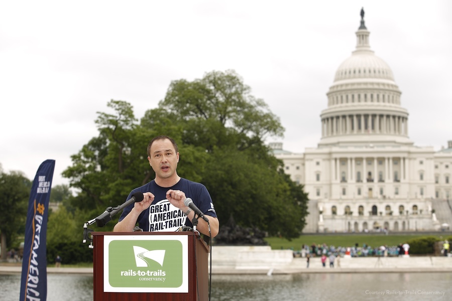 Ryan Chao at Great American Rail-Trail Route Reveal Celebration | Photo by Eric Kayne/AP Images