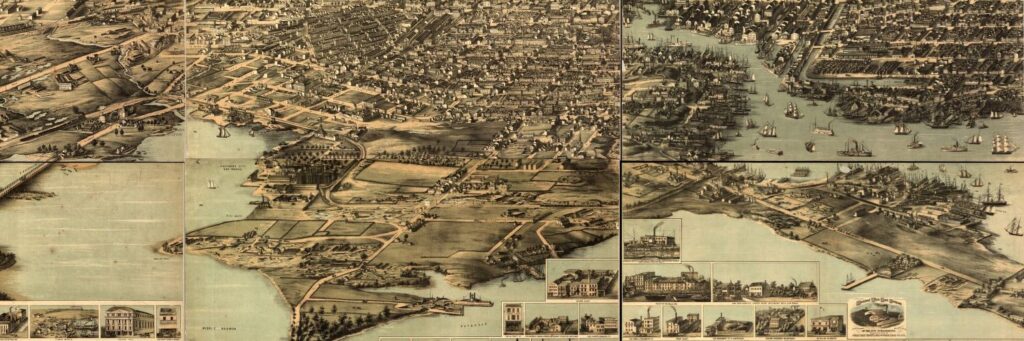 E. Sachse, & Co.'s bird's eye view of the city of Baltimore, 1869. | Courtesy Library of Congress