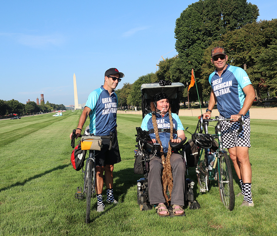 Ian Mackay and his team depart on an adventure on the Great American Rail-Trail in the summer of 2022. | Photo by Anthony Le, courtesy RTC