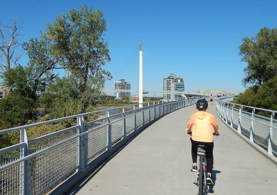 Iowa's Bob Kerrey Pedestrian Bridge | Photo by TrailLink user thejake91739