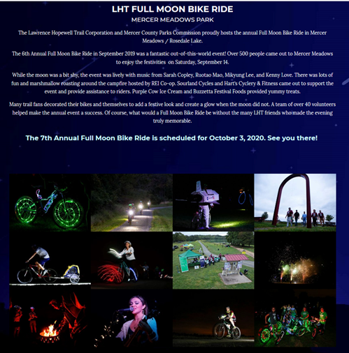 LHT Full Moon Bike Ride | Graphic by Lawrence Hopewell Trail Corporation
