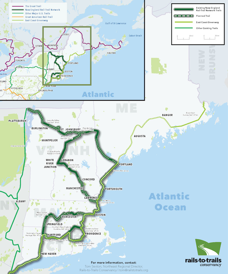 New England Rail-Trail Network Map