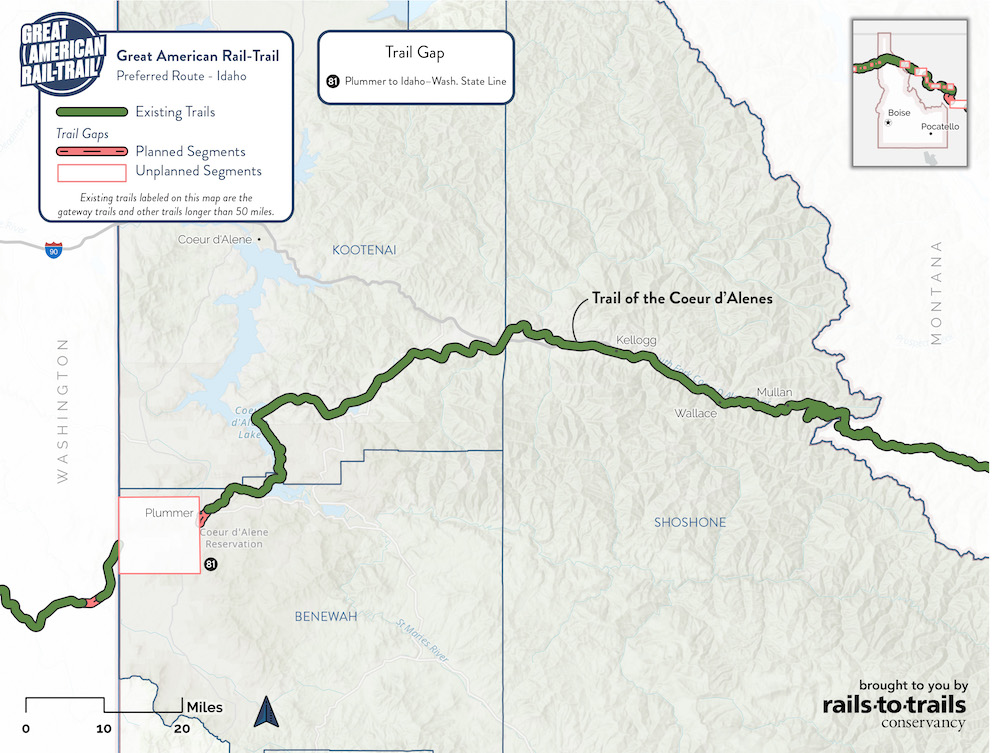 Preferred Route through Idaho map by RTC