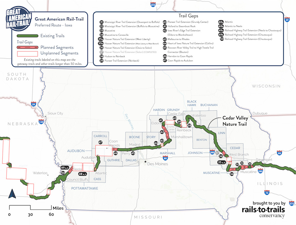 Preferred Route through Iowa map by RTC