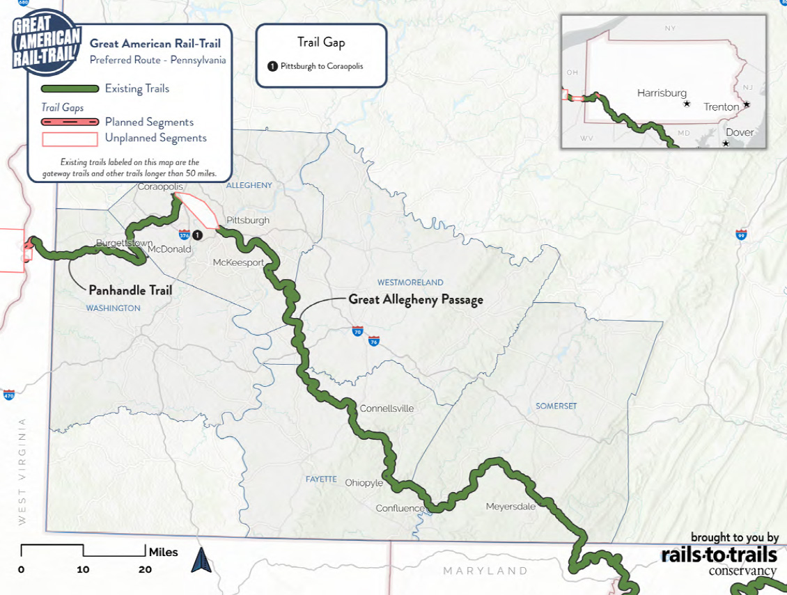 Preferred Route through Pennsylvania map by RTC
