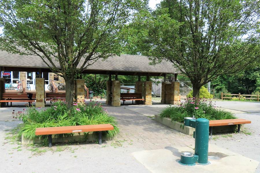 Trailside amenities along the Mill Creek MetroParks Bikeway | Photo by TrailLink user vicky1960