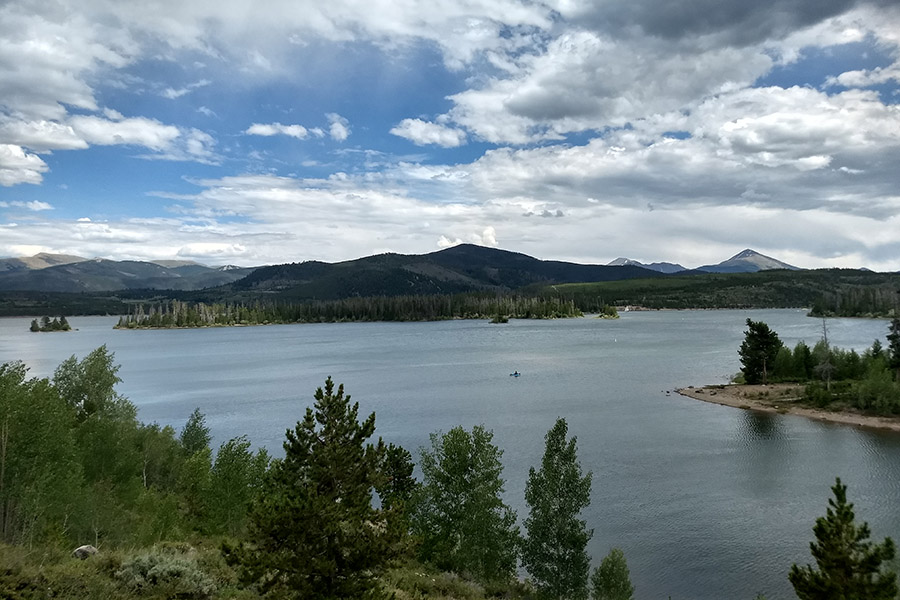View of Dillon Reservoir from Colorado's Dillon Dam Recpath | Photo by Laura Stark