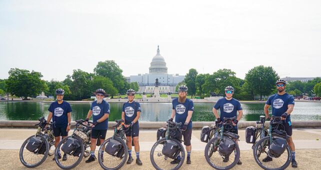 Warrior Expeditions Great American Rail-Trail ride began in front of the Capitol | Photo by Albert Ting