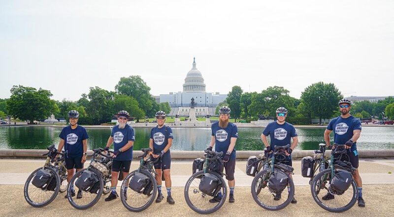 Warrior Expeditions Great American Rail-Trail ride began in front of the Capitol | Photo by Albert Ting
