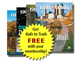 Get Rails to Trails free with your membership graphic by RTC