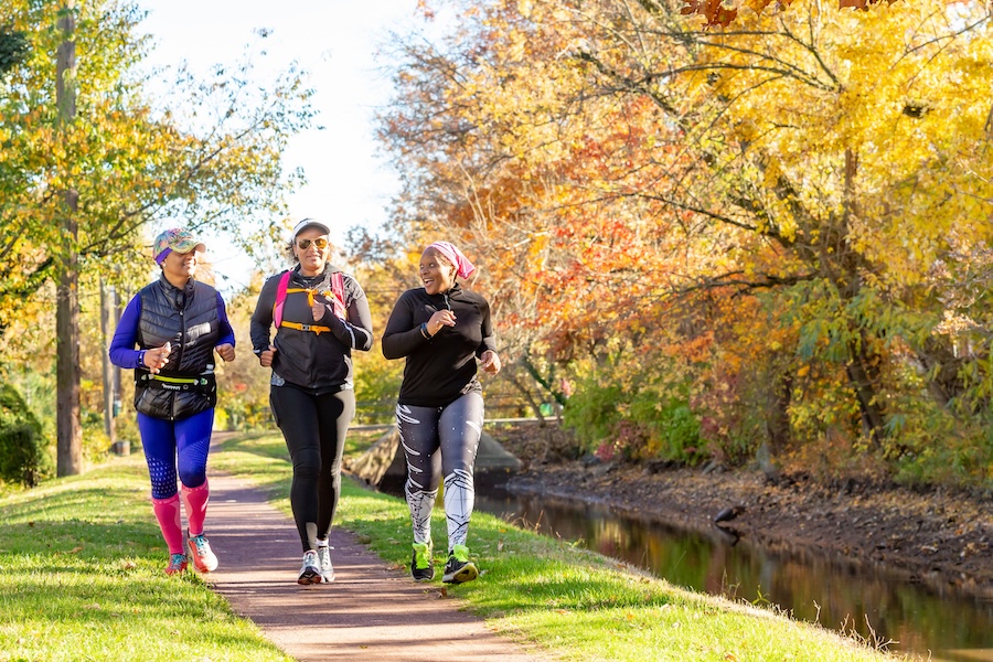 Group of runners on Pennsylvania's D & L Trail, part of the Circuit Trails | Photo by Thom Carroll