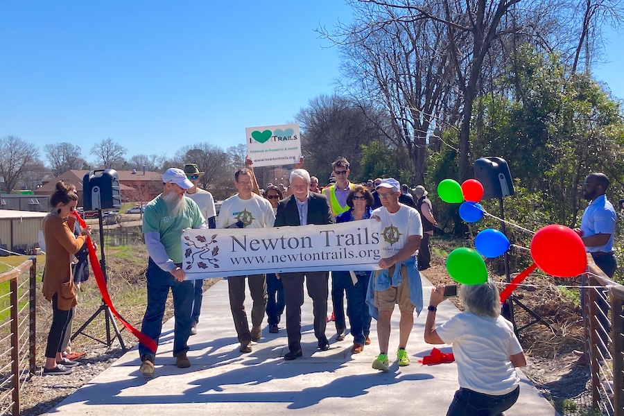 Grand opening of the Dried Indian Creek Bridge along Georgia's Cricket Frog Trail | Photo courtesy Newton Trails, Inc.