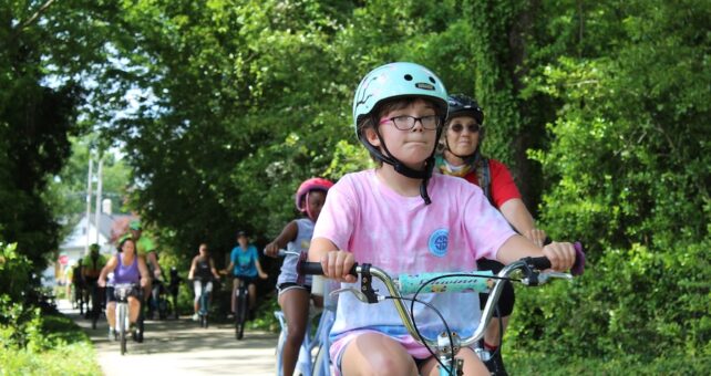 Group bike ride along Georgia's Cricket Frog Trail | Photo courtesy Newton Trails, Inc.