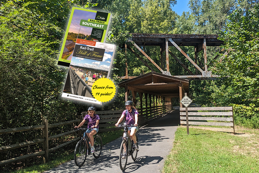 Guidebook promo graphic with South Carolina's Piedmont Medical Center Trail photo by Scott Stark