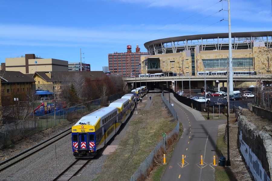 Minneapolis’ Cedar Lake Trail runs adjacent to Target Field | Photo by Todd Jacobson