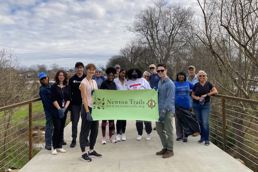 Oxford College and Newton Trails volunteers after a clean-up day on Georgia's Cricket Frog Trail | Photo courtesy Newton Trails, Inc.