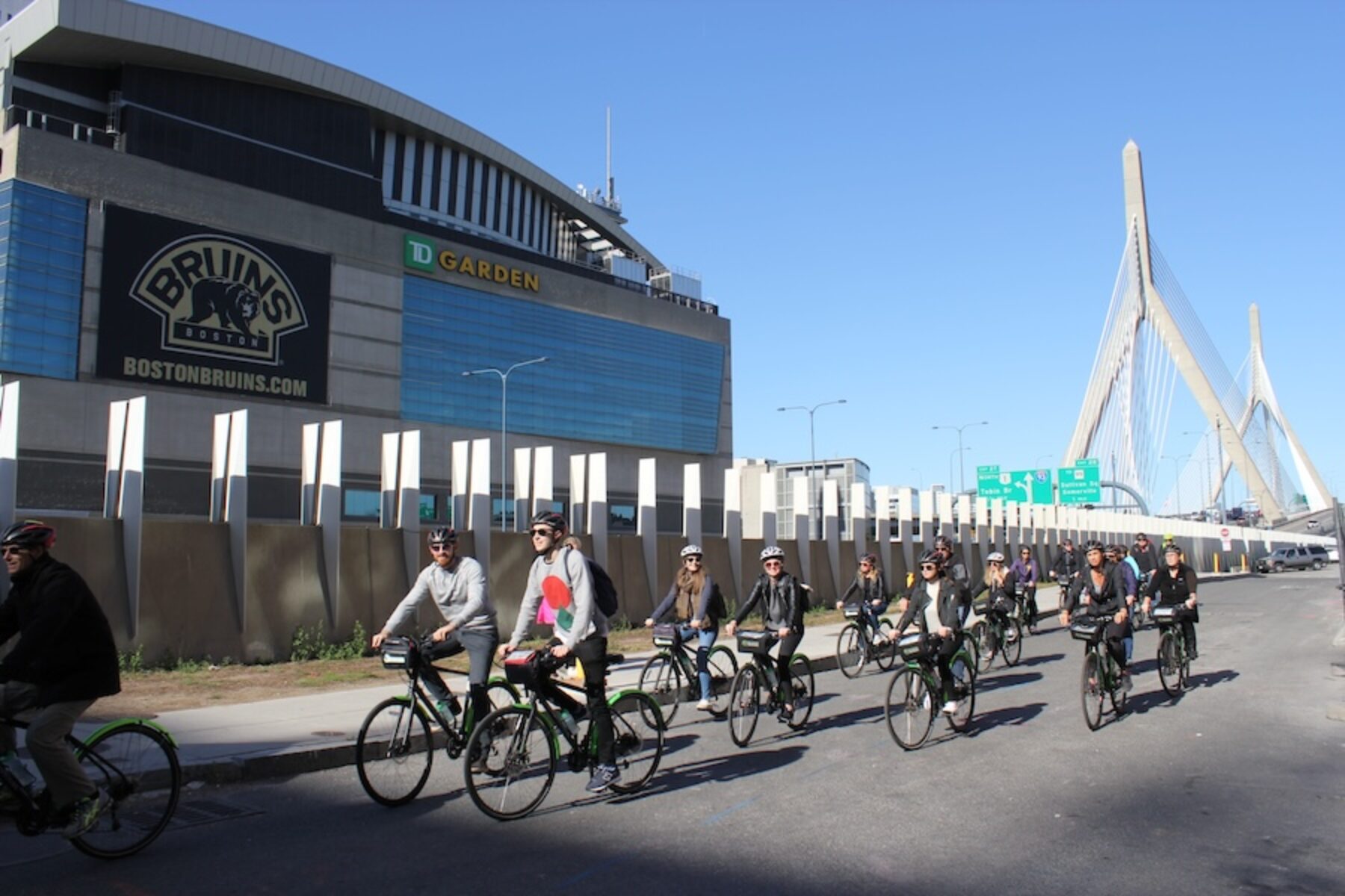 Participants on an Urban AdvenTours ride reach Boston's TD Garden | Photo courtesy Urban AdvenTours