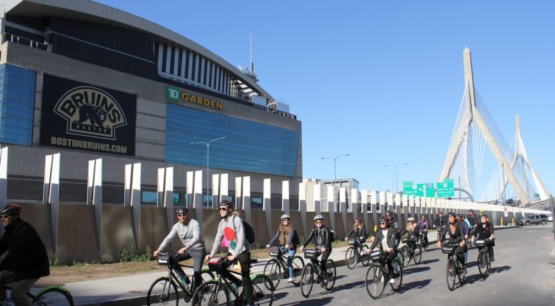 Participants on an Urban AdvenTours ride reach Boston's TD Garden | Photo courtesy Urban AdvenTours