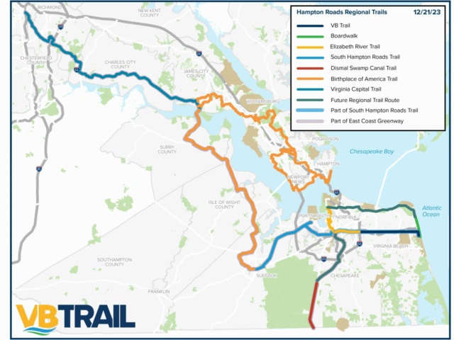 Virginia Beach Trail Map | Courtesy City of Virginia Beach