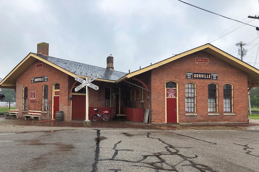 Orrville Railroad Heritage Society along the Heartland Trail | Photo courtesy TrailLink user orangedoug