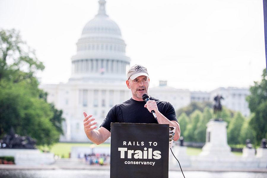 Sean Gobin, Warrior Expeditions, speaks near Capitol Building | Photo by Mariah Miranda Photography