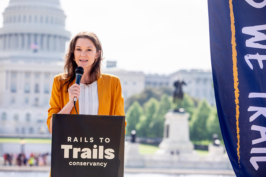 Taldi Harrison, REI Co-op - Photo by Mariah Miranda Photography blog, speaks near Capitol Building | Photo by Mariah Miranda Photography