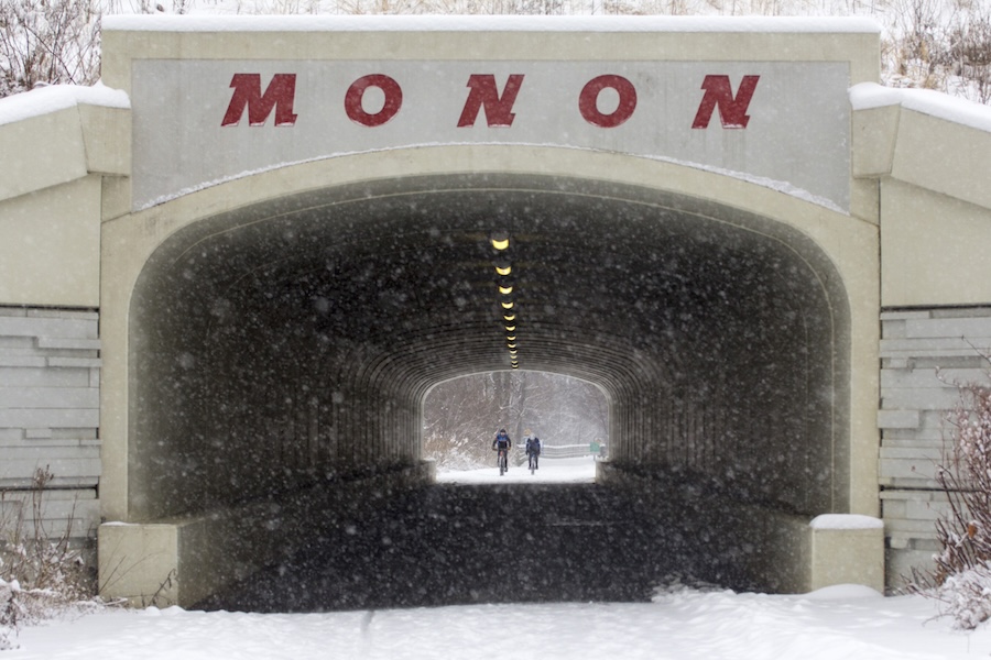 Indiana's Monon Trail during snow | Photo courtesy Hamilton County Tourism