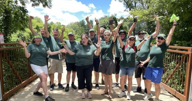 Friends of the Ecusta Trail board members on North Carolina's Ecusta Trail | Photo courtesy Friends of Ecusta Trail