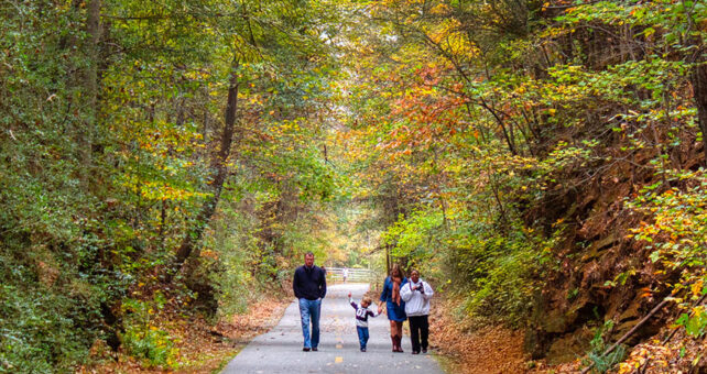 Family walking along Georgia's Silver Comet Trail | Photo by Mark Chandler