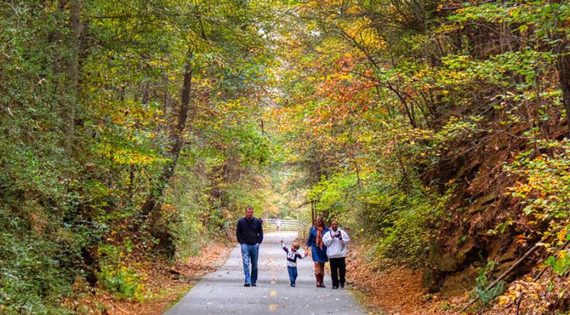 Family walking along Georgia's Silver Comet Trail | Photo by Mark Chandler
