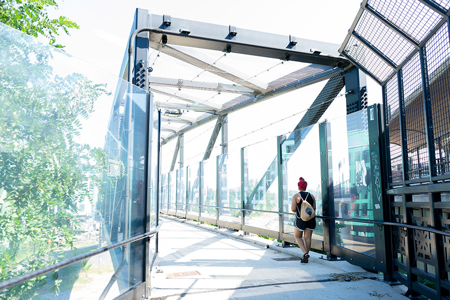 Pedestrian bridge along Met Branch Trail | Photo by India Kea