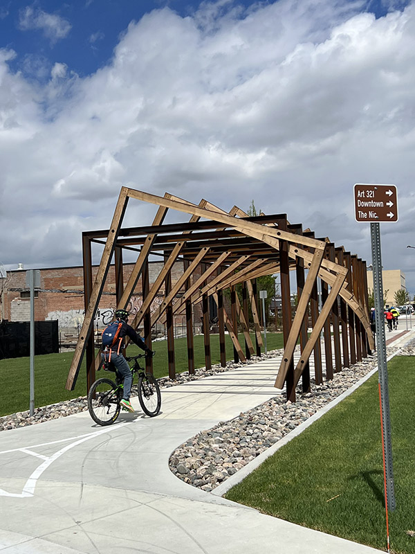 Bicyclist on Wyoming's Platte River Trails | Photo by Amy Kapp