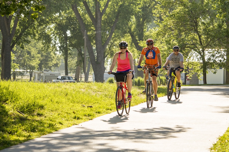 Bicyclists on Nebraska's Cowboy Recreation and Nature Trail | Photo by Visit Norfolk Nebraska