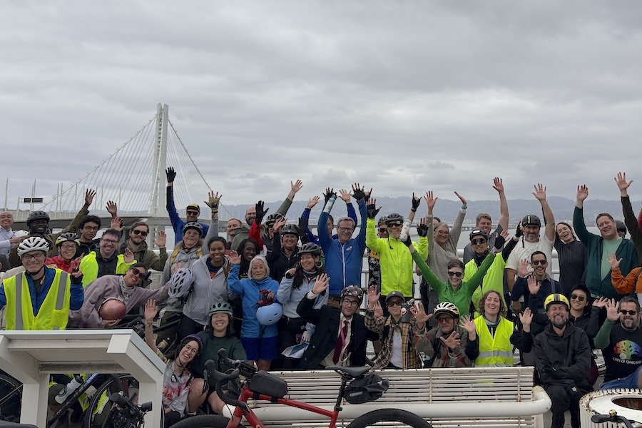 Group bike ride along California's San Francisco Bay Area Trail | Photo by Jesse Voremberg