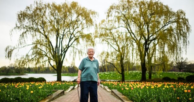 Sally Olds at the Chicago Botanic Garden | Photo by Ben Lipowitz
