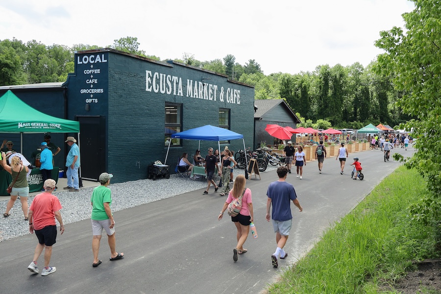 Trailside business Ecusta Market & Cafe along North Carolina's Ecusta Trail | Photo by Craig Distl, courtesy Visit Hendersonville