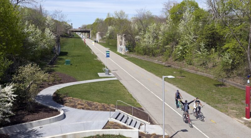 Dequindre Cut segment of Michigan's Joe Louis Greenway | Photo by Joe Gall, courtesy Detroit Riverfront Conservancy (DRFC)