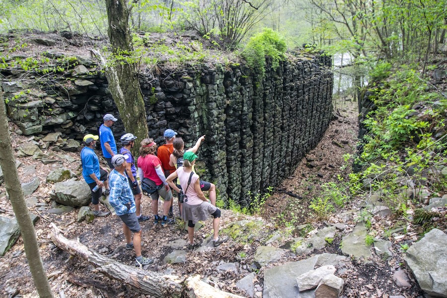 Exploring the ruins along the D&L Trail in the Poconos | Photo courtesy White Haven Chamber of Commerce