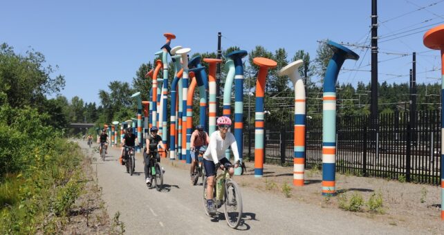 Nails artwork along the Eastrail near Wilburton Station | Photo courtesy Eastrail Partners