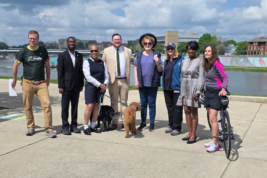 OH_Great Miami River Trail_2026 Celebrate Trails Day_Group Photo with RTCs Eric Oberg and Marianne Fowler and elected officials | Photo courtesy RTC
