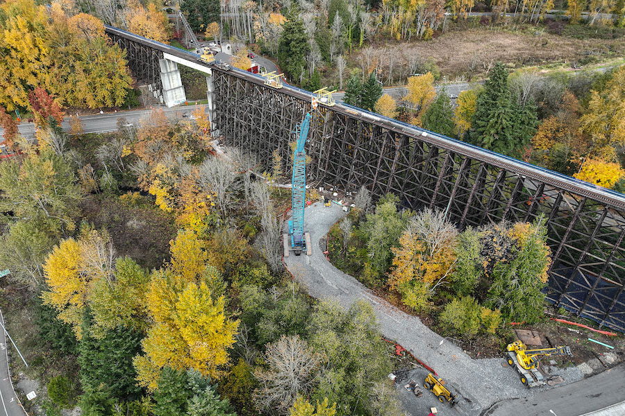 Renovation of historical Wilburton Trestle along the Eastrail in Bellevue | Photo courtesy King County Parks