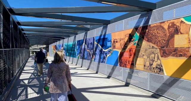 Walkers on the NE 8th Street overcrossing | Photo courtesy Eastrail Partners