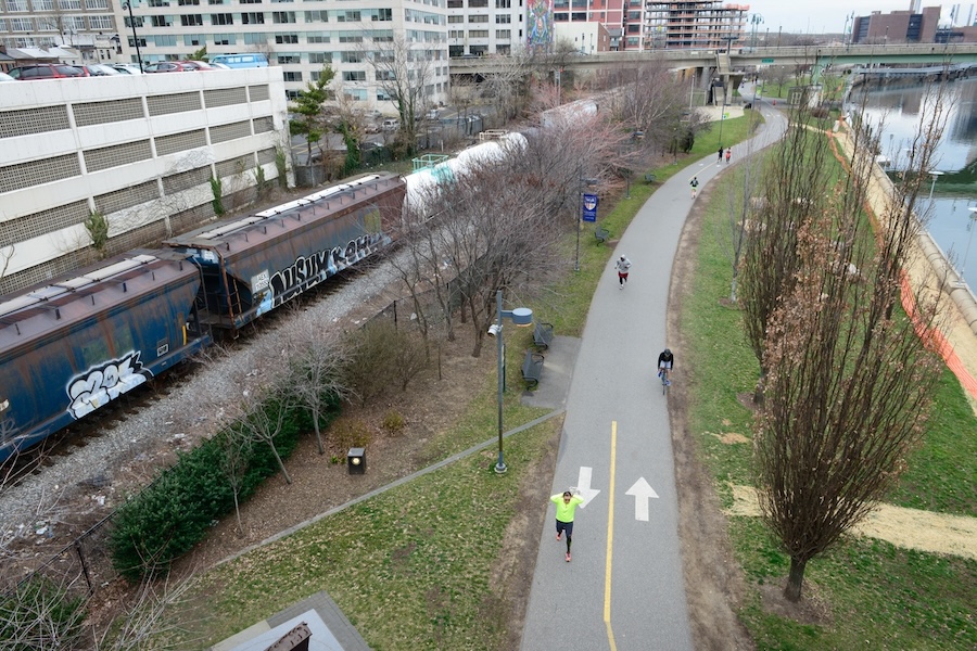 Above the Schuylkill Banks Boardwalk in Philadelphia, Pennsylvania | Photo by Laura Pedrick/AP Images